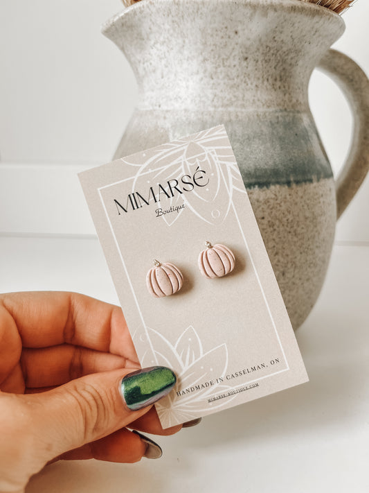 Chic Dusty Rose Pumpkin Studs