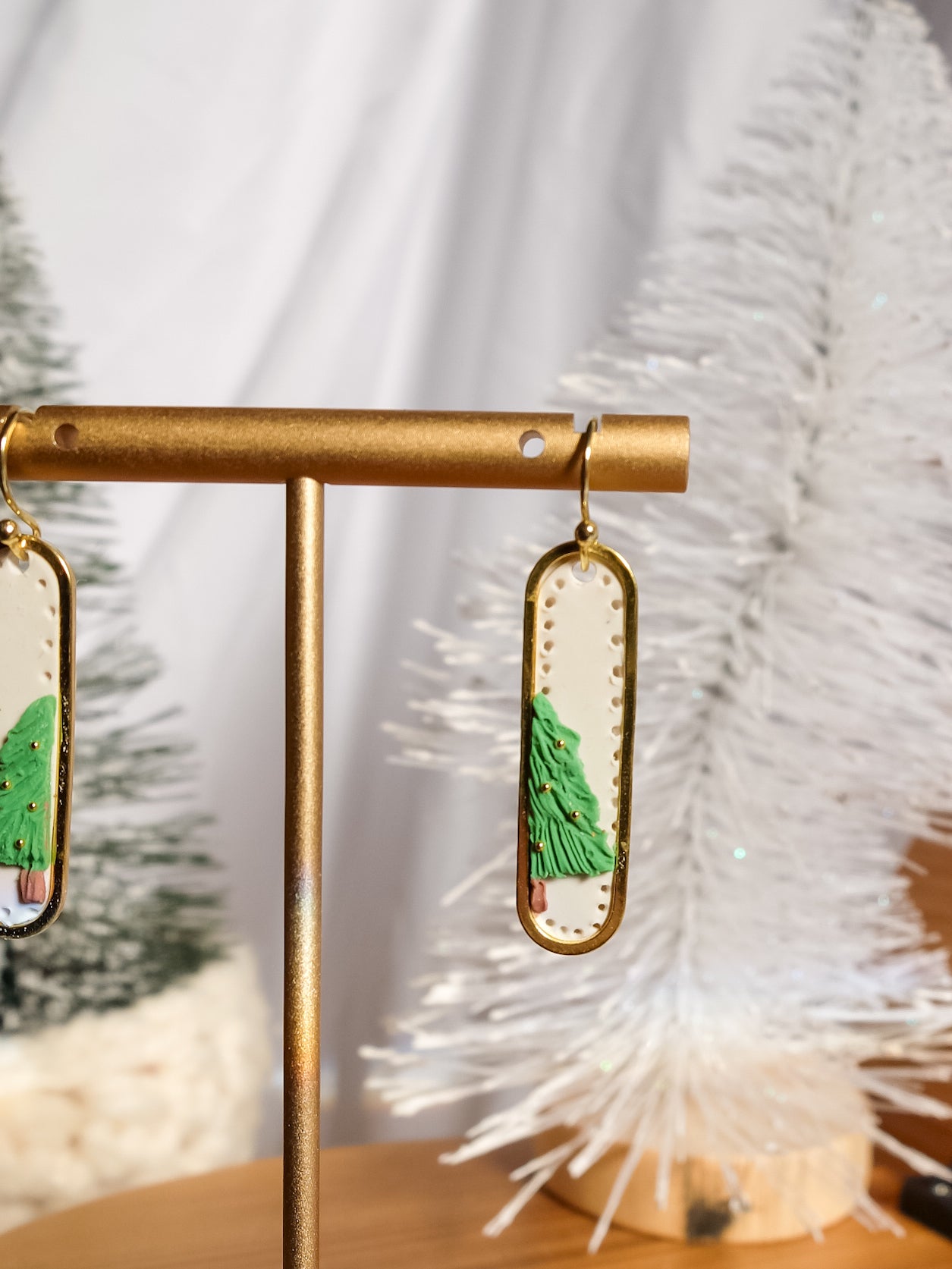 Christmas Tree Oval Dangles