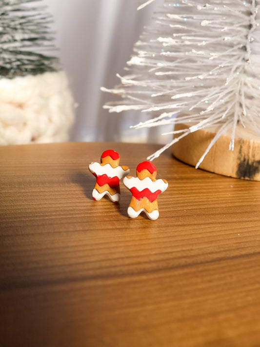 Frosted Gingerbread People Studs