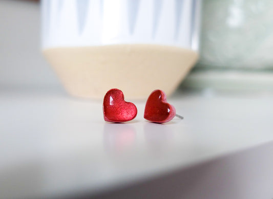 Cinnamon Heart Studs